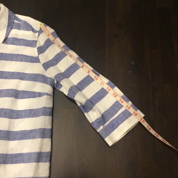 Chico’s Striped Blouse 100% Linen Size S - Picture 9 of 11